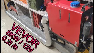 Wohlfühl Oase Werkstatt Garage 18-24°C mit einer lowcost Vevor 8kw/12V Heizung 0,2l Diesel /Stunde