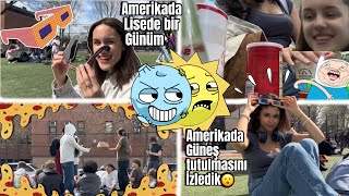 AMERİKA’DA GÜNEŞ TUTULMASINI İZLEDİK! 🌞LİSEDE BİR GÜNÜM 🏫👯‍♀️