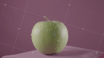 Apple rotating with loop on fuchsia screen for chroma key