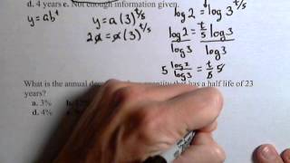 Finding Doubling Time and Annual Decay Rate