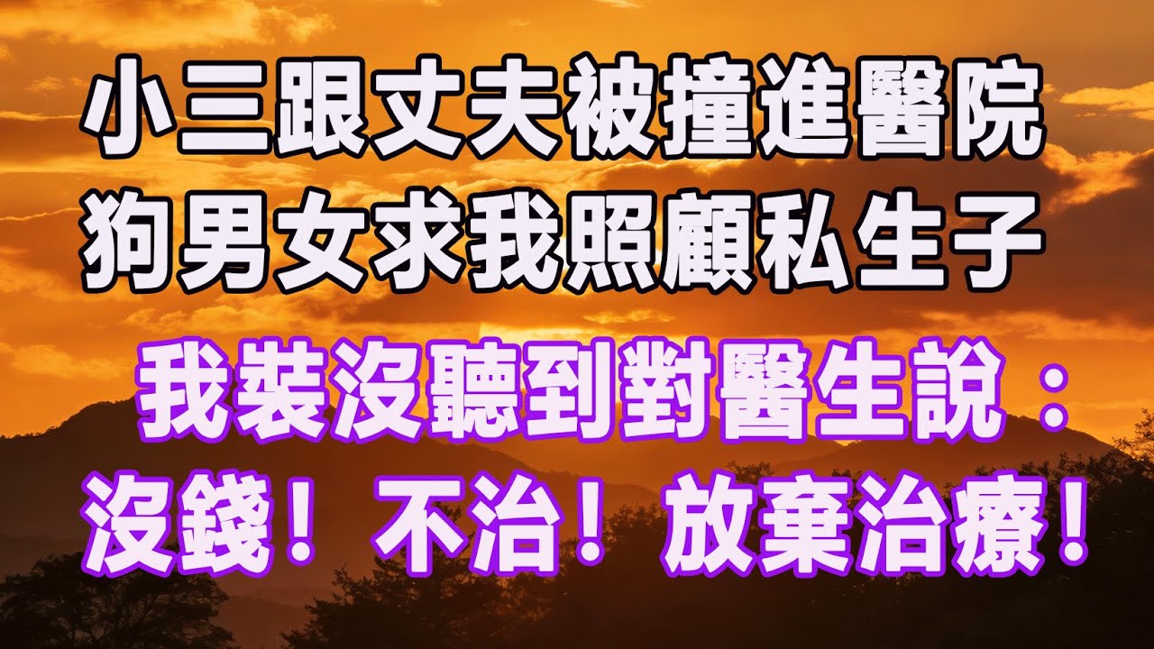 小三跟丈夫被撞進醫院，狗男女求我照顧私生子，我裝沒聽到對醫生說：沒錢！不治！放棄治療！#情感故事 #退休生活 #子女孝顺 #老人频道 #生活哲学