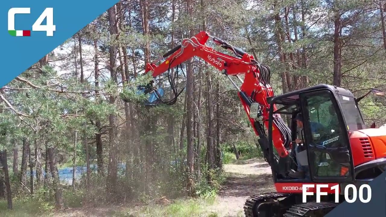 FF100 - FOREST HYDRAULIC MULCHER WITH FIXED TEETH FOR EXCAVATORS FROM 6 TO 18 Ton