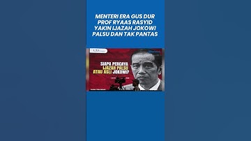Prof Ryaas Rasyid Yakin Ijazah Jokowi Palsu dan Tak Pantas Sarjana