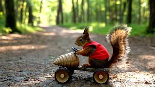 Moment of ZEN: Squirrel Rides a Nut Into Nirvana 🐿️🧘🏽‍♂️#shortsfeed #short #shorts  #shortsviral
