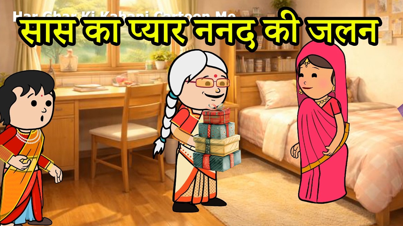 सास का प्यार ननद की जलन  | 😨 (har ghar ki kahani cartoon me) funny moral story