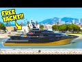 Billionaire gets a FREE YACHT *Not a Scam*!! (GTA 5 Mods)