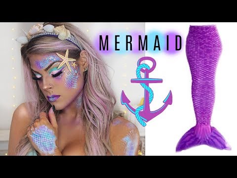 Mermaid Makeup Tutorial - Halloween 2017 - Valerie Pac - 동영상