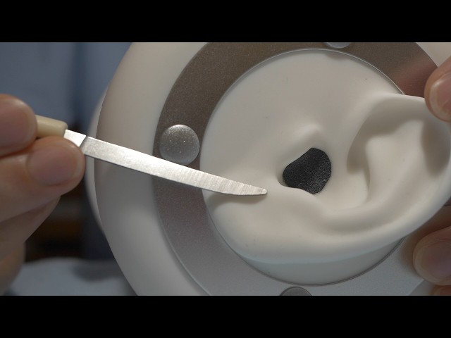 ASMR 雲刀で耳たぶをこそげる耳かき