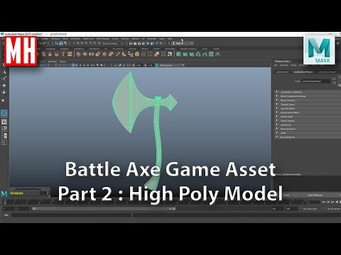 Battle Axe Game Asset complete workflow Part 2 of 3 : High Poly model