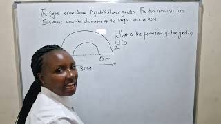 How to Find the Perimeter of a Composite Shape with Two Semicircles | Step-by-Step Worked Example