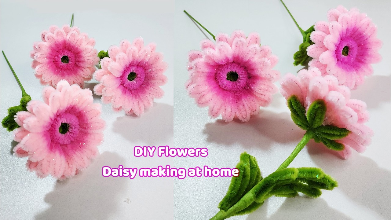 DIY Pink Daisy Flower 🌸 Easy Handmade Flower Craft at Home | Bloom Craft Studio