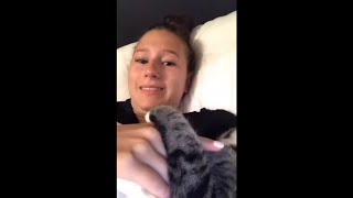 Bold Cat Threatening To Bite His Mom