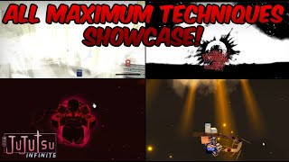 All Maximum Techniques Showcase in Jujutsu Infinite! | All Maximums Jujutsu Infinite Release Roblox