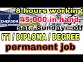 Emerson Company/Mechanical Job/Diploma Job/Job In  pune /Job Vacancy 2023/It Job