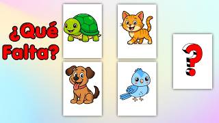 ¿Qué Falta? 🧠 Aprende Colores, Animales, Frutas y Formas | Juego Educativo para Niños🔴 Live
