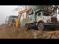 NEW JCB Backhoes Loading Soil in Dump Truck - Dump Truck Carrying Soil - JCB Tractor Video 6