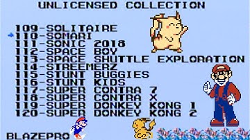 Unlicensed Collection 142-in-1 Multicart - All Games Showcase (Famiclone Hardware)