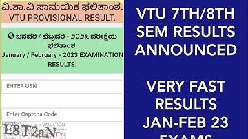 VTU 7TH/8TH SEM RESULTS ANNOUNCED|VERY FAST RESULTS|JANFEB 23 EXAMS