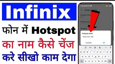infinix mobile me hotspot ka Naam change kaise kare।। how to change hotspot name in infinix phone