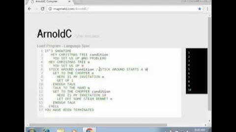 arnoldc the Arnold Schwarzenegger programming language   vidme