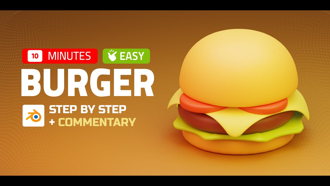Burger 3D Modeling Using Blender | Easy 10 Minutes Tutorial - YouTube
