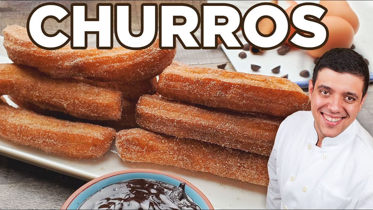 Easy Homemade Churros with Chocolate Sauce   by Lounging with Lenny