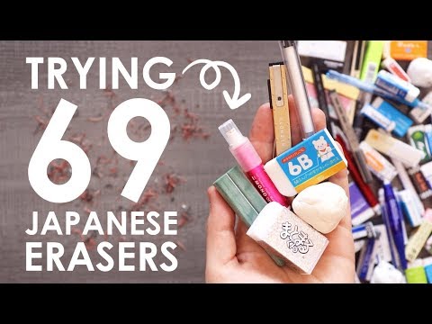 Trying 69 Japanese Erasers - STRANGE BUT BETTER?!
