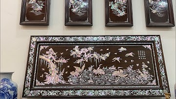 Tranh Khảm Ốc Tùng Hạc Diên Niên