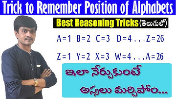 Alphabet Numbers (Positions) Remembering Trick In Telugu I Best Reasoning Tricks I Ramesh Sir Maths