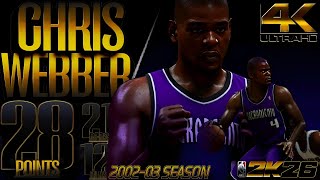 CHRIS WEBBER TRIPLE-DOUBLE Performance vs. SPURS (12/8/02) | NBA 2K26 - Kobe ERA