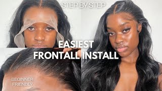 MELT THE LACE USING EBIN 😱 NO BLEACHING/PLUCKING😍 The EASIEST Frontal Install ft WIGGINS HAIR