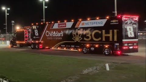 Kyle Busch’s hauler leaves Talladega after his 2023 win