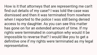 April 10, 2025 (1) Conspiracy crimes with child custody&legal aid 1, corruption&they don't help.