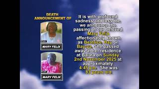 Mary Felix ~ Short Obituary