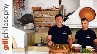 Greek gemista recipe - stuffed peppers and tomatoes in the wood fired oven | Grill philosophy