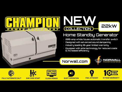 Norwall PowerSystems Adds Champion 22kW to Home Standby Line