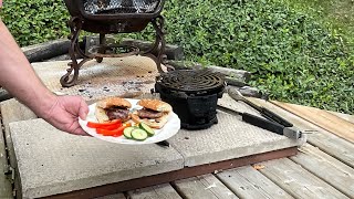 Set up and Grilling on the Ironmaster Cast Iron Portable Charcoal Grill 