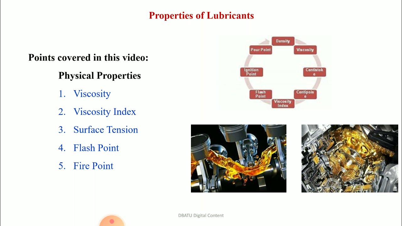 Lubricants Physical Properties First Year Engineering Chemistry