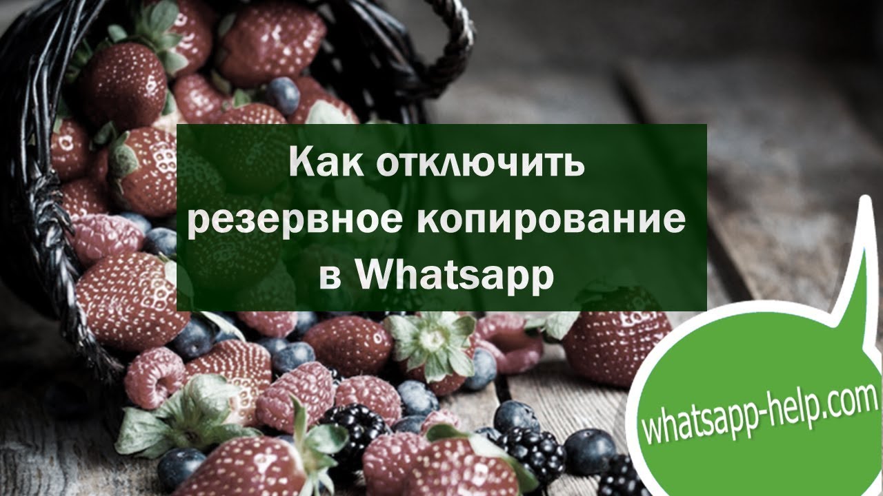 Как отключить резервное копирование в Whatsapp