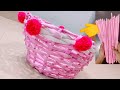 How to make Basket🧺 from paper 🗞️ | Paper crafts | Reuse old papers | Artifice with Sara ❤️