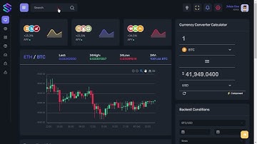 Crypto Ethereum Dashboard Templates With LTR Dark Theme