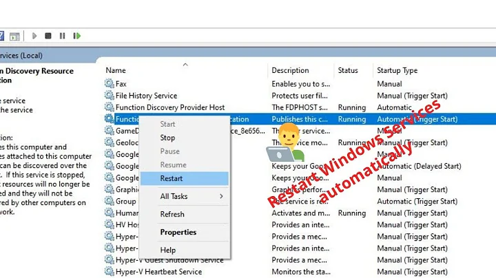 How to make a Windows Service restart automatically using Task Scheduler