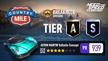 Country Mile (UGR) Tier A to S with 5⭐ Aston Martin Valhalla Concept | Need For Speed: No Limits