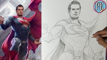 How to draw( Superman) comic style // full outline tutorial ( Easy )