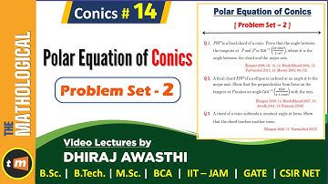 Polar Equation of Conics # 14 | Problem Set 2 | polar equation of conic bsc 1st year question