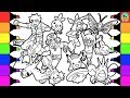 Pokémon coloring book pages for kids speed coloring Ash and Friends Pikachu
