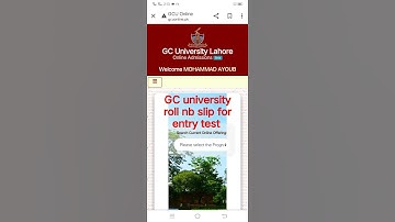 GC university roll nb slip for entry test... Breaking News for students