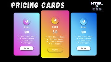 Pricing Cards with Gradient Background using HTML & CSS | TechiesCraze