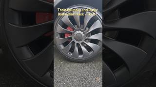 TESLA HACK TO GET RID OF RUSTY AND SQUEAKY BRAKES- TRY IT  #teslamodelyperformance  ##teslamodel3