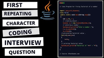 CODING INTERVIEW QUESTION AND ANSWER : FIRST REPEATING LETTER (JAVA SOLUTION)